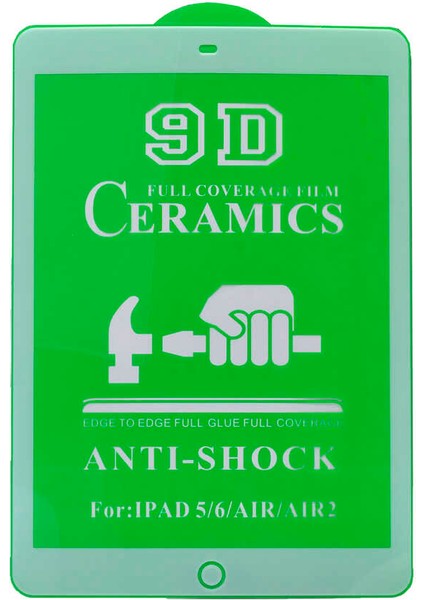 iPad 9.7 2018 (6.nesil) Uyumlu Tkdw Tablet Seramik Ekran Koruyucu-Beyaz