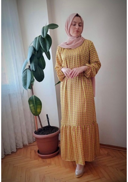 sera markalı elbise standart beden 38-46 uyumlu kolları lastikli etek uçları fırfırlı elbise fırsatları