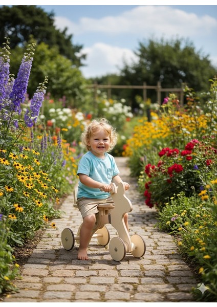 Montessori Çocuk Denge Bisikleti 2-6 Yaş / Mdf Tavşan Başlıklı Tasarım modelleri