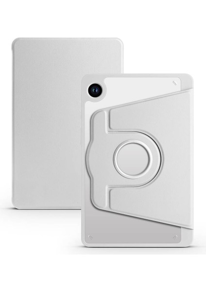 Galaxy Tab A9 Kılıf Uyumlu Tkdw Termik Kalem Bölmeli Dönebilen Standlı Kılıf-Gri