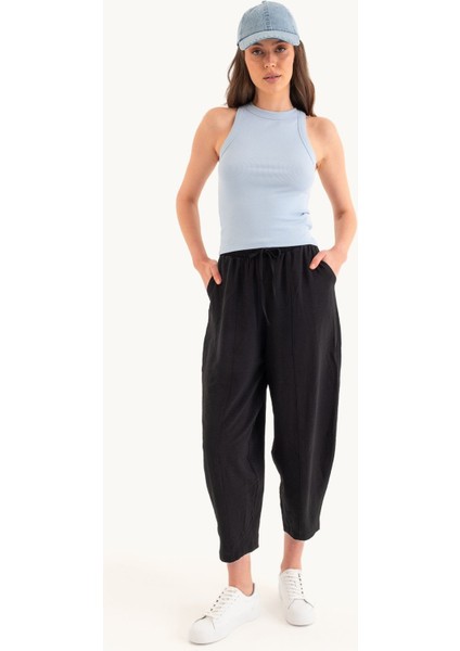 Kadın Mavi Renk Halter Yaka Basic Tank Top Blue