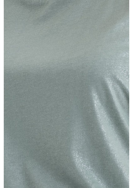 Kadın Yuvarlak Yaka Temel Tişört Green