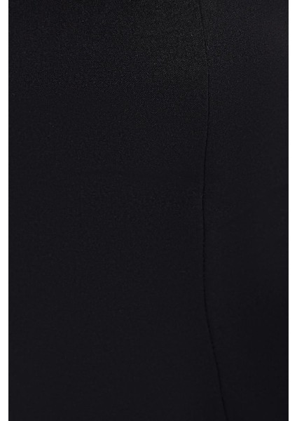 Kadın Detaylı İnce Askılı Mini Elbise Siyah