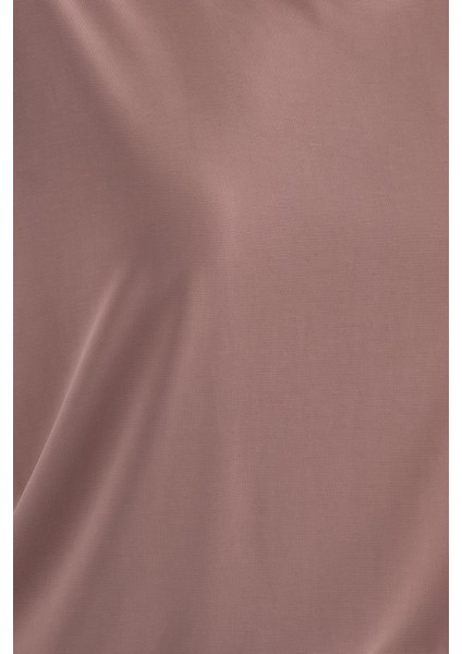 Kadın Yuvarlak Yakalı Ham Kenar Kolsuz Tank Top Pink