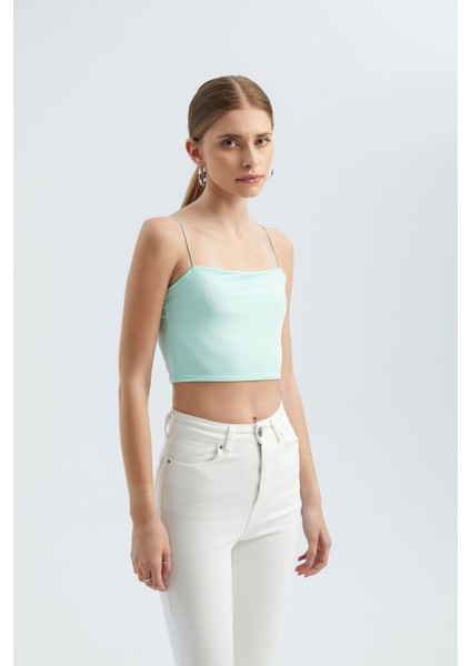 Kadın Basic Crop Atlet Yeşil