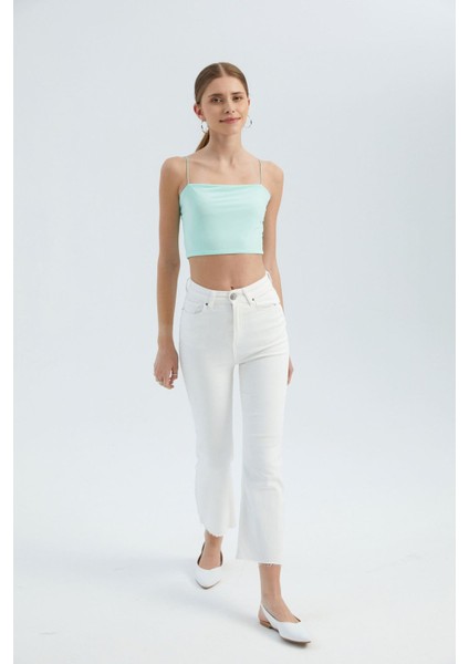 Kadın Basic Crop Atlet Yeşil