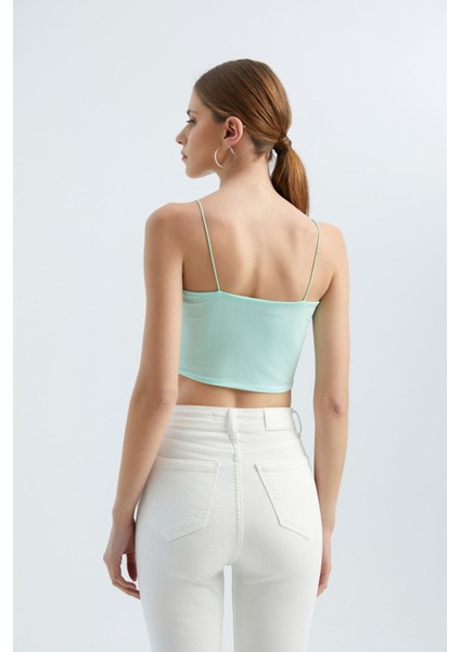 Kadın Basic Crop Atlet Yeşil