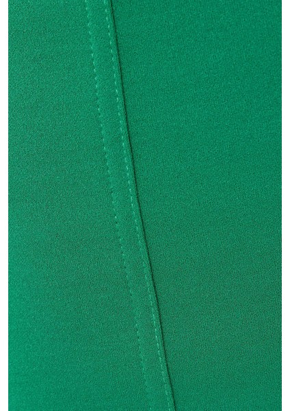 Kadın Ön Dikişli Yüksek Bel Mini Etek Green
