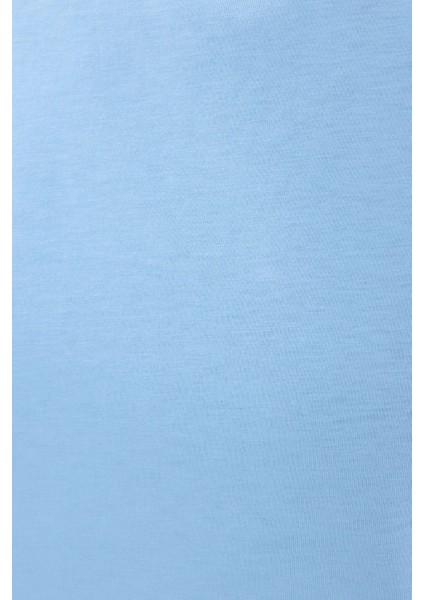 Kadın Kolsuz Yuvarlak Yakalı Düz Kısa Üst Blue