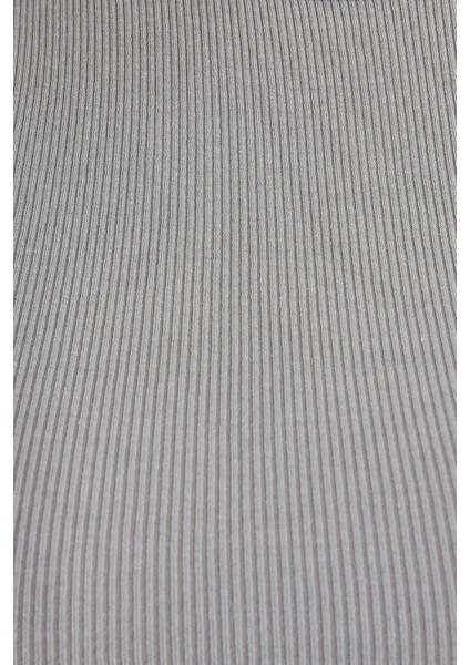 Kadın Temel Dokuma Bisiklet Yaka Tank Üst Grey