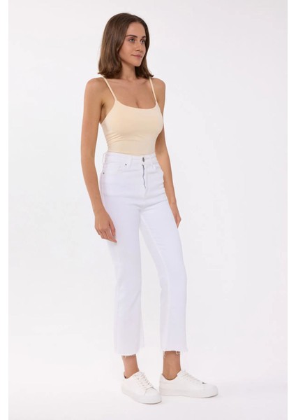 Kadın Temel Dokuma İnce Askılı Body Orange