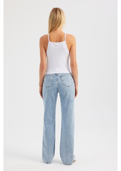 Kadın Halter Boyunlu Pamuklu Cami Üst Beyaz