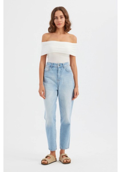 Kadın Omuz Dışı Toplama Askılı Vücut Çorap Üst White