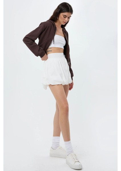 Kadın Mini Şortlu Balon Etek White