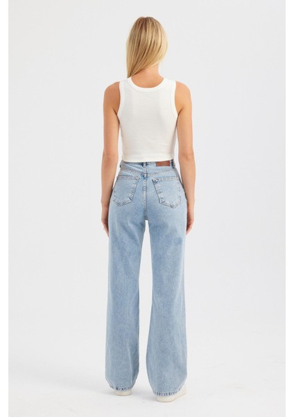 Kadın Sütyen Kesimiyle Süslü Pamuk Crop Top White