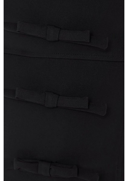 Kadın Yırtmaç Detaylı Askısız Vücut Şekillendirici Üst Siyah