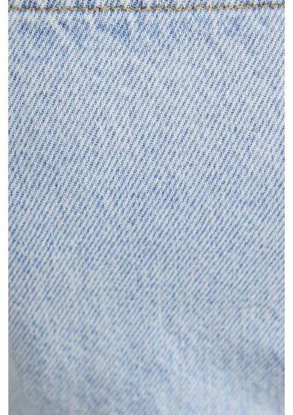 Kadın Kare Yaka Kot Kamisole Üst Blue