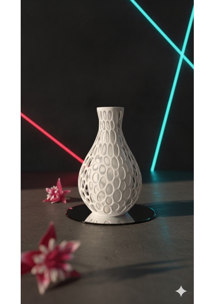 3D Baskı Petek Desenli Dekoratif Vazo | Modern Sanat Tasarım | Ev Ofis Dekorasyonu modelleri