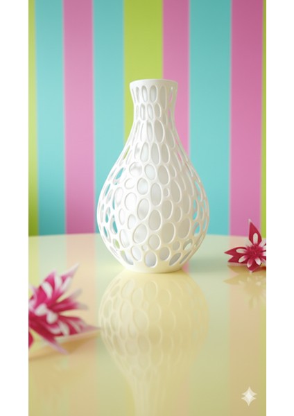 3D Baskı Petek Desenli Dekoratif Vazo | Modern Sanat Tasarım | Ev Ofis Dekorasyonu fırsatları