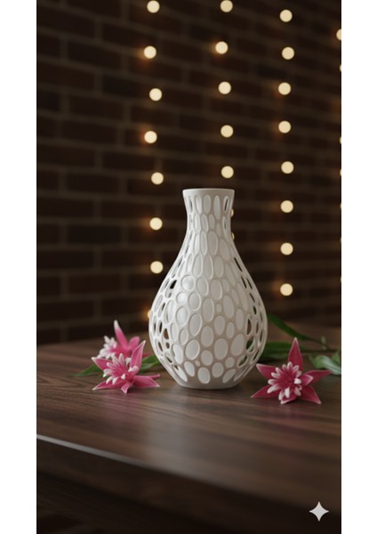 3D Baskı Petek Desenli Dekoratif Vazo | Modern Sanat Tasarım | Ev Ofis Dekorasyonu indirimleri