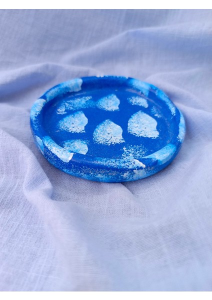 El Yapımı Seramik Takı Tabağı, Şık Mavi Renk, Zarif ve Kullanışlı Tasarım