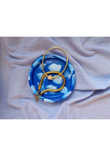 El Yapımı Seramik Takı Tabağı, Şık Mavi Renk, Zarif ve Kullanışlı Tasarım fiyatları