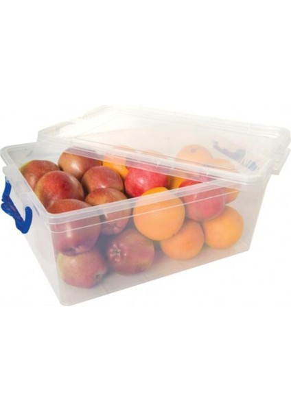 Şeffaf Dikdörtgen Kilitli Saklama Kabı 15 Lt, Çok Amaçlı, Pratik ve Güvenli Kullanım