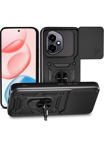 Honor 400 Kılıf Magnetik Standlı Kamera Korumalı Sürgülü Vega Kapak