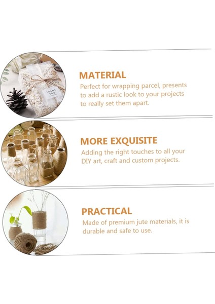 Doğal Jüt Ip Kendin Yap El Sanatları Için Sarma, Paketleme ve Ev Dekorasyonu Için Ip, 10 Adet fırsatları