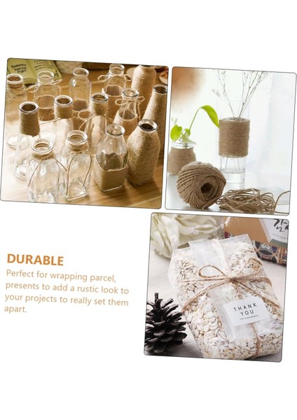 Doğal Jüt Ip Kendin Yap El Sanatları Için Sarma, Paketleme ve Ev Dekorasyonu Için Ip, 10 Adet indirimleri