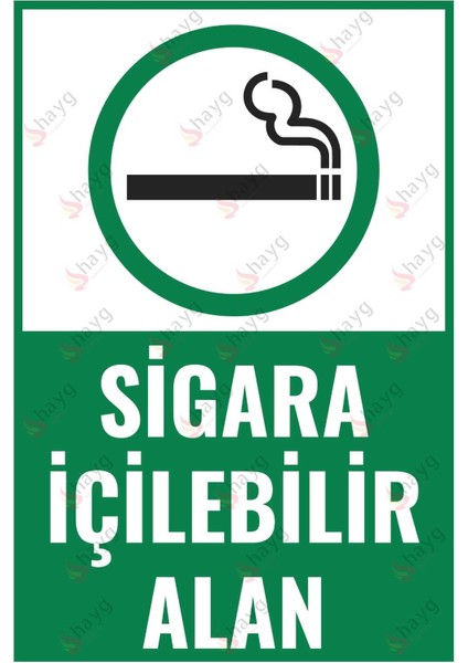 Sigara Içilebilir Alan Uyarı Levhası – Uv Baskılı Tabela