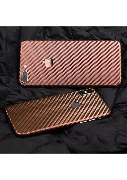 Iphone 8 Plus Parlak Karbon Fiber Telefon Kaplaması Arka STICKER-(5775) - SBS1133-7806