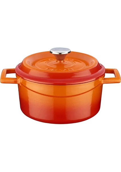 Tencere Mini Yuvarlak Turuncu Trendy Kapak 10 cm