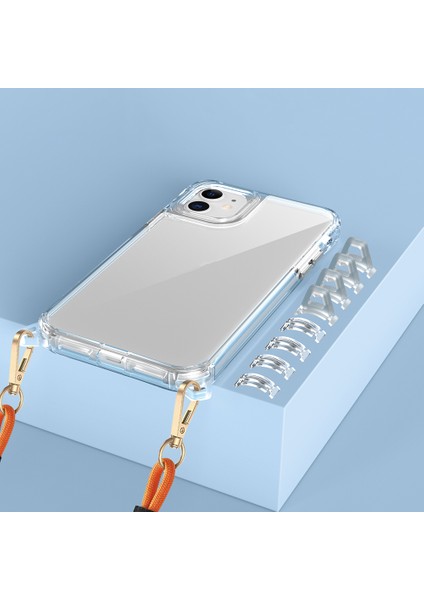 iPhone 11 Kılıf Airbagli Takılabilir Askı Aparatlı Tkdw Snap Silikon Kapak-Şeffaf fırsatları