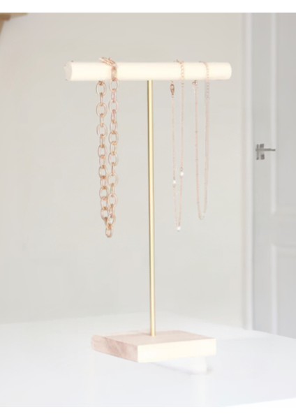 40 cm Ahşap Takı Organizeri, Dekoratif Kolye ve Takı Askısı, Aksesuar Düzenleyici