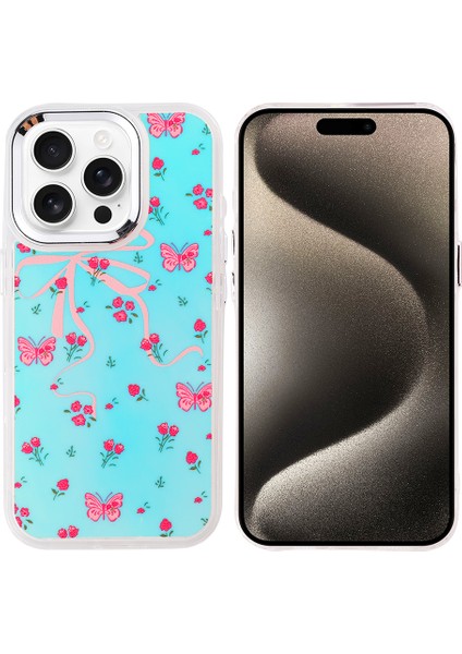 iPhone 15 Pro Kılıf Airbag Tasarımlı Tkdw Hadra Kapak - Kelebek