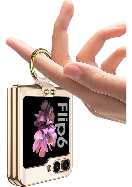 Galaxy Z Flip 6 Kılıf Tkdw Yüzüklü Kıpta Kapak-Siyah fırsatları