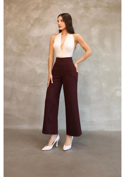 Kadın Bordo Mango Model Pantolon fiyatları