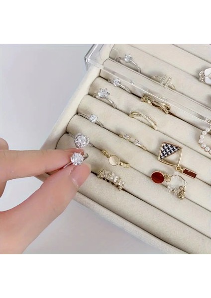 Gri Renkli 3 Çekmeceli Büyük Takı Kutusu, Düzenleyici ve Organizer Özellikli indirimleri