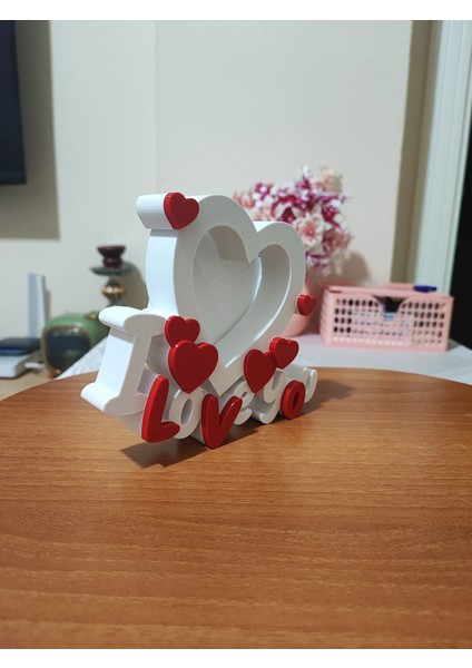 Aşk Temalı Kalpli Dekoratif Masaüstü Resim Çerçevesi – I Love You Yazılı fiyatları