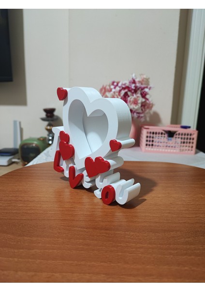 Aşk Temalı Kalpli Dekoratif Masaüstü Resim Çerçevesi – I Love You Yazılı modelleri