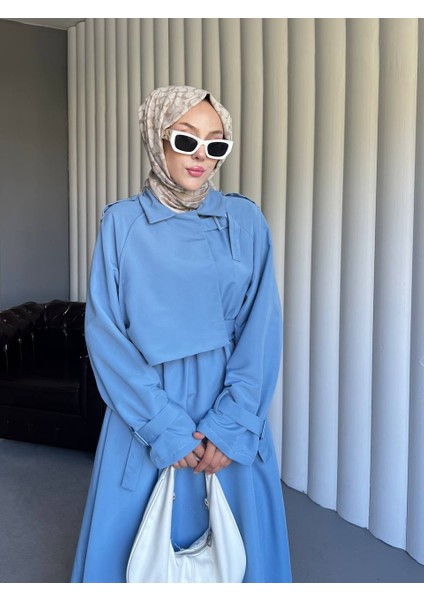 Kadın Oversize Modern Dökümlü Trençkot fiyatları