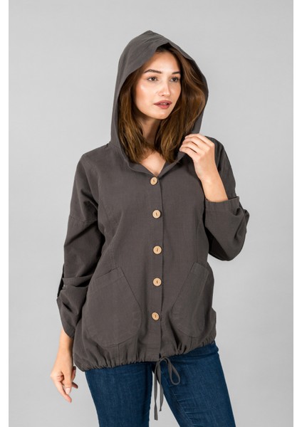 Müslin Kadın Kapüşonlu Ceket modelleri