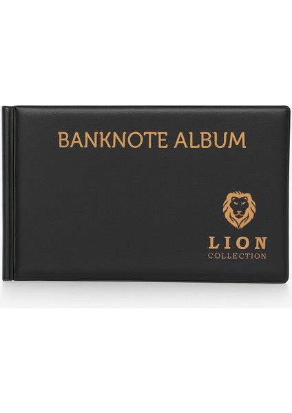 Lion Kağıt Para Cep Albümü - 20 Sayfa - Siyah modelleri