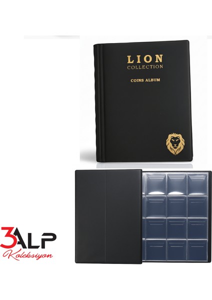 Lion Cep Albümü Seti-Madeni ve Kağıt Para Cep Albümü 2 Li, Siyah Renk modelleri