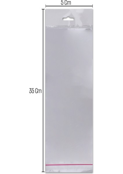 5*35 Sedefli Askılı (Askı Kısmı Beyaz) Bantlı OPP (Parlak-Şeffaf) Jelatin 1000 Adet