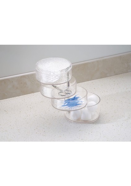 4 Bölmeli Kozmetik ve Makyaj Organizer, Beyaz, 11X11X18CM, 2 Litre