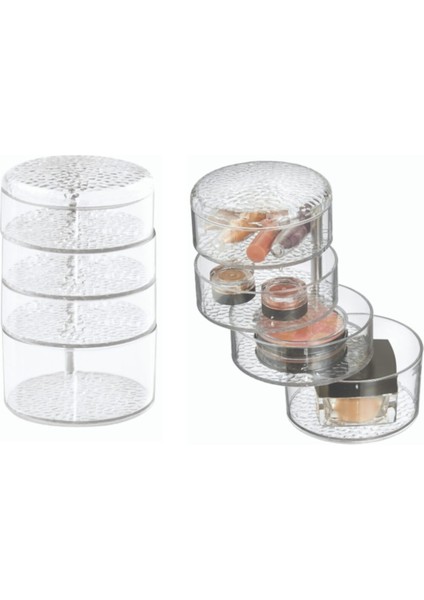 4 Bölmeli Kozmetik ve Makyaj Organizer, Beyaz, 11X11X18CM, 2 Litre modelleri