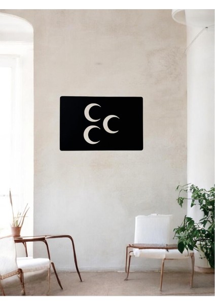 Aa Pilli Ledli Üç Hilal Türk Bayrağı Tablo, Işıklı Ülkücü Tablo, Ahşap Tablo modelleri