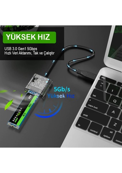 Ally M.2 Sata USB 3.0 Gen1 SSD Harddisk Kutusu M.2 Ngff- JMS578-(5775) - SBS8305-7533 fırsatları